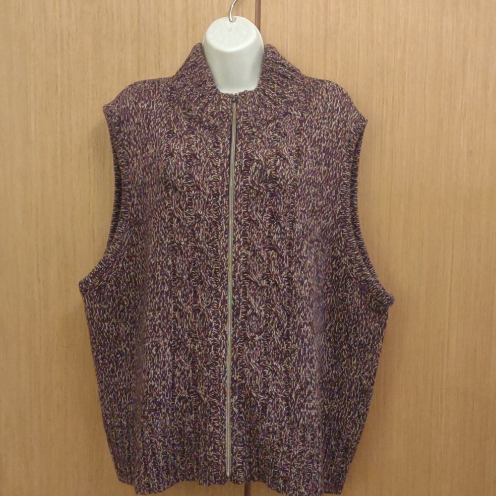 +SZ NWT Slvless Purple Knit Vest SZ 3X By Westbound Woman